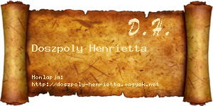 Doszpoly Henrietta névjegykártya